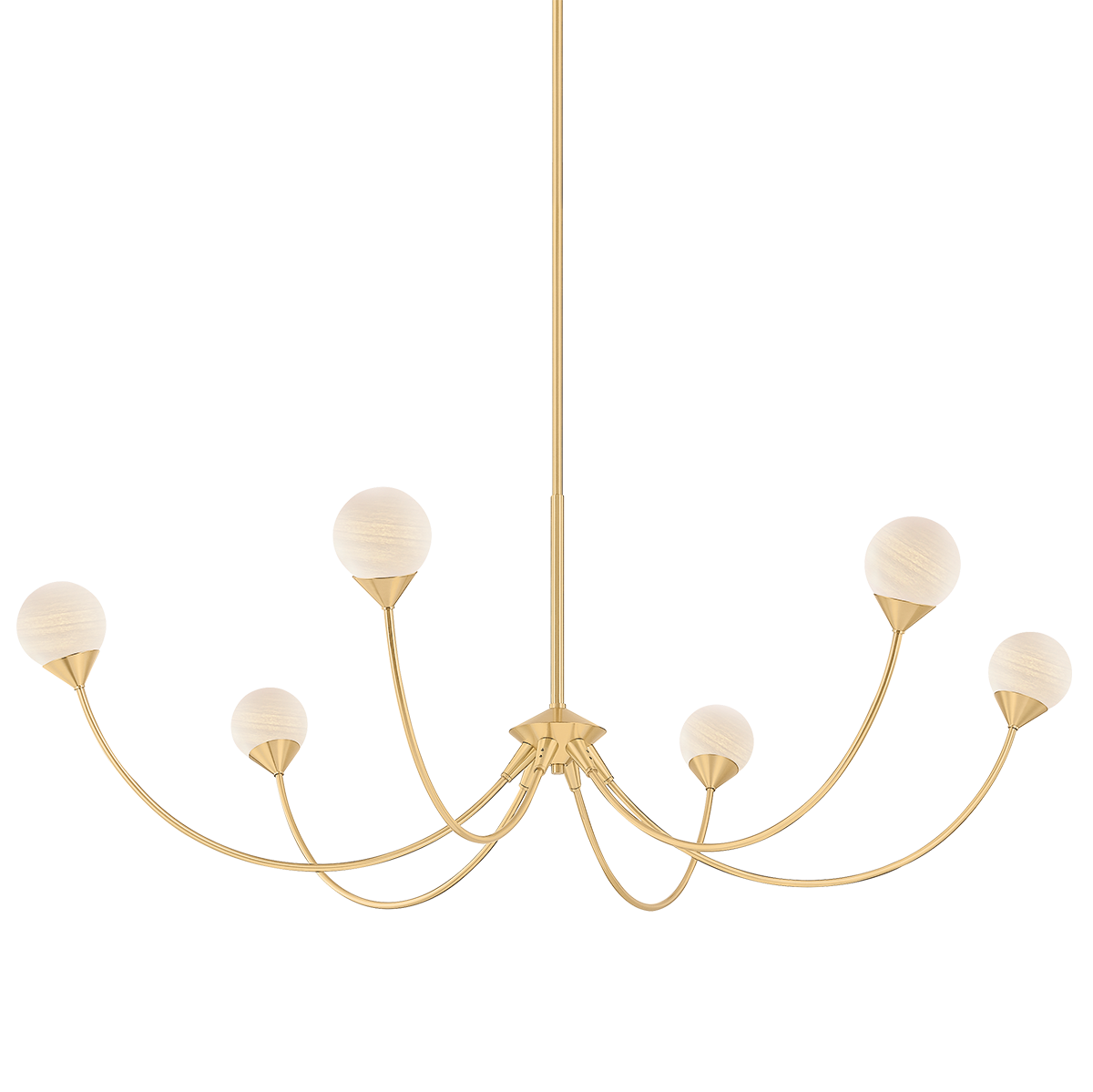 Natasha 6 Chandelier | AGED BRASS