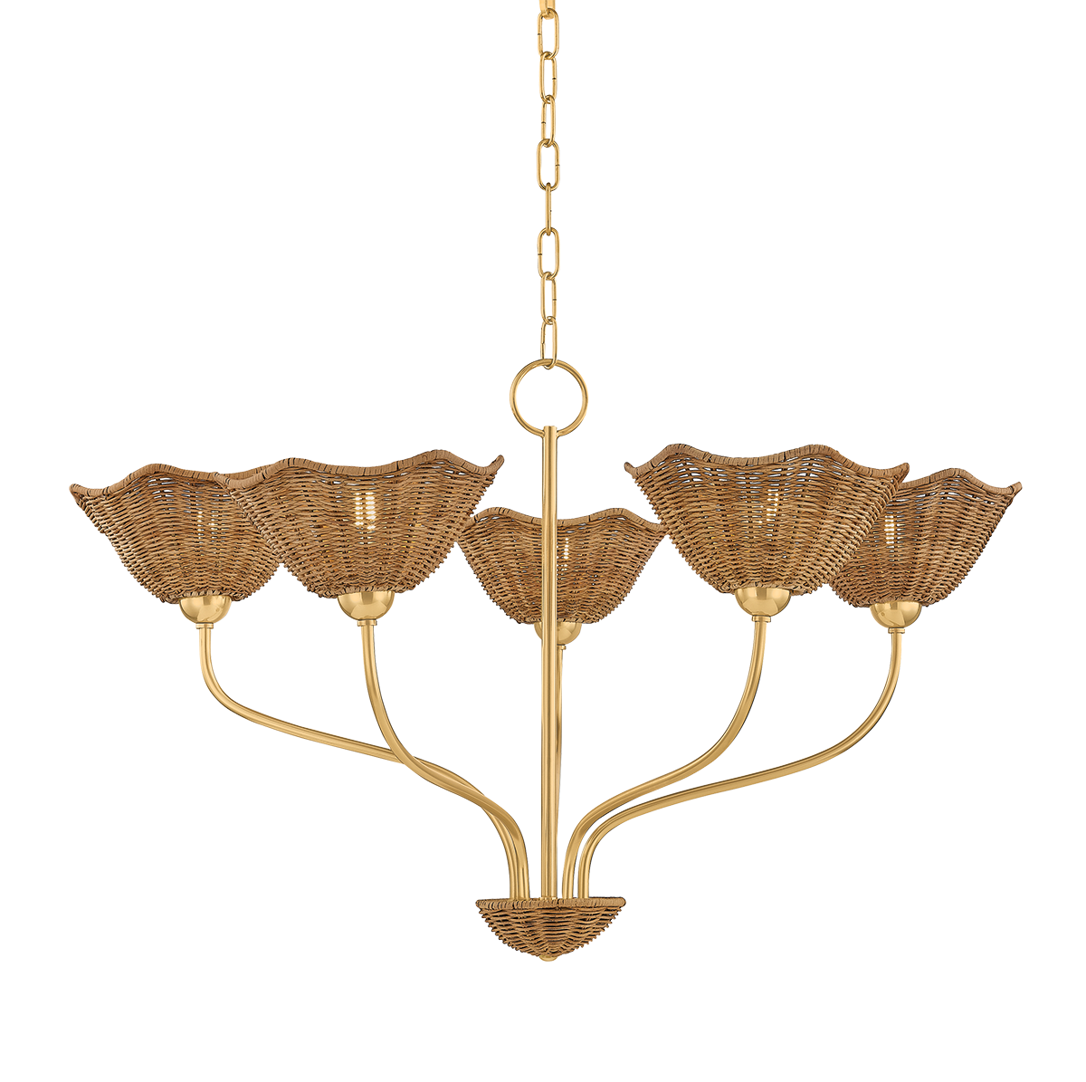 Kehlani 5 Chandelier | AGED BRASS