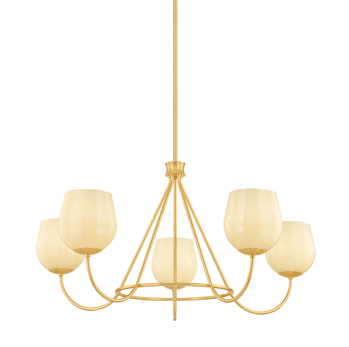 Genevieve 1 Chandelier | AGED BRASS