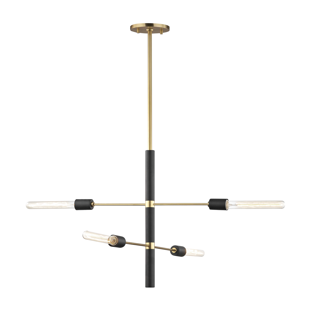 Astrid 4 Chandelier | AGED BRASS & BLACK