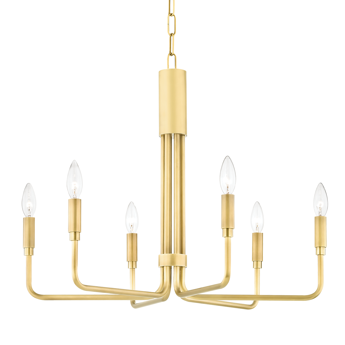 Brigitte 6 Chandelier | AGED BRASS