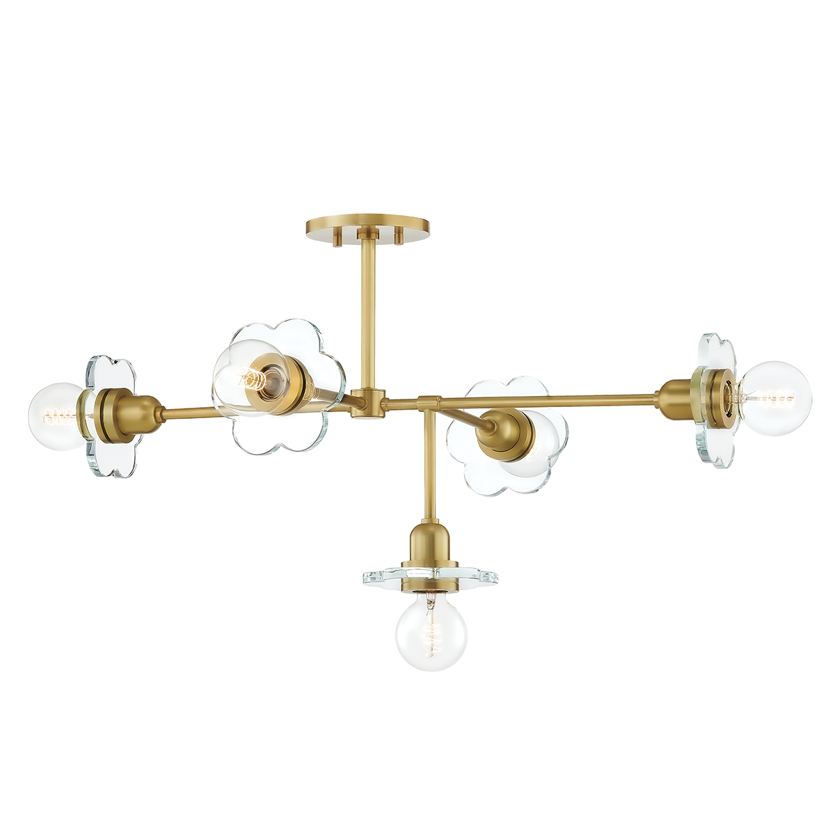 Alexa 5 Chandelier | AGED BRASS