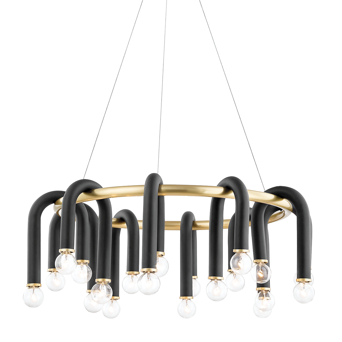 Whit 20 Chandelier | AGED BRASS & BLACK