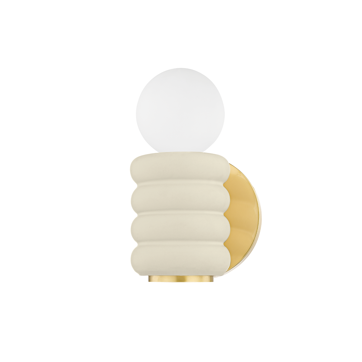Bibi 1 Wall Sconce | AGED BRASS & CERAMIC ANTIQUE IVORY