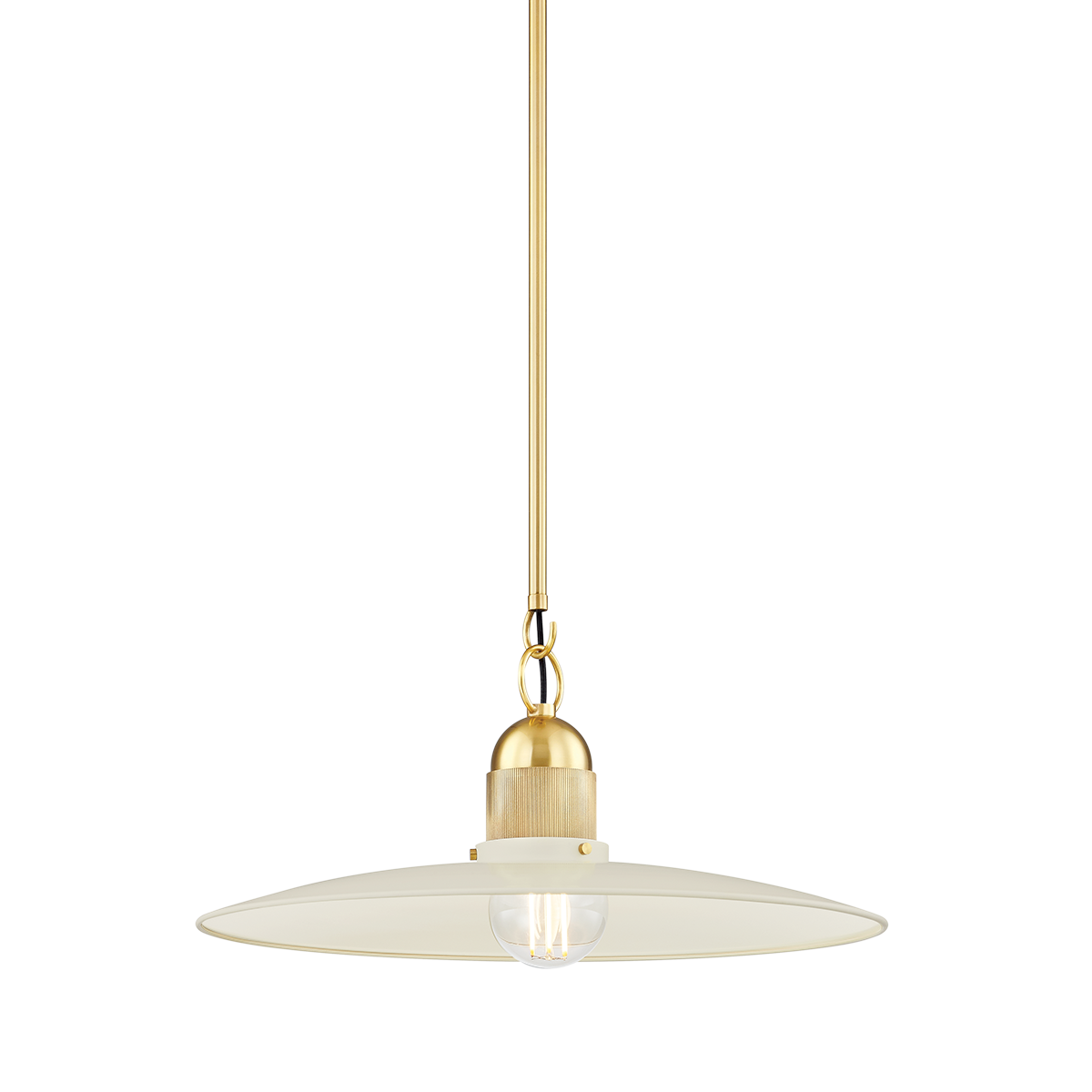 Leanna 1 Pendant | AGED BRASS & SOFT CREAM