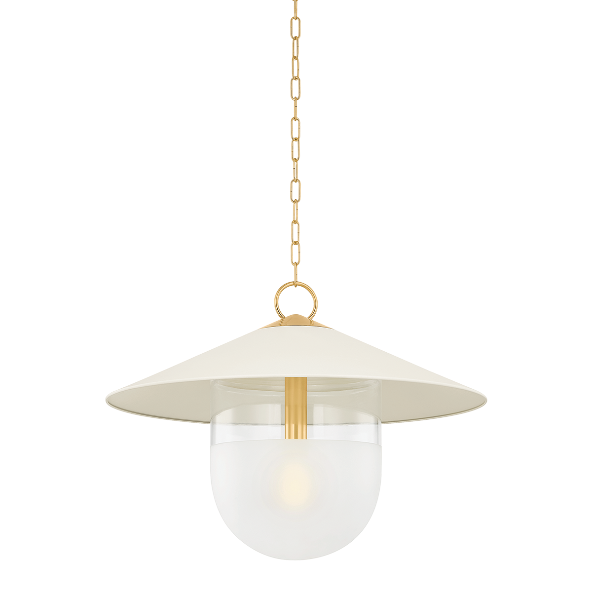Ressi 1 Pendant | AGED BRASS & SOFT CREAM