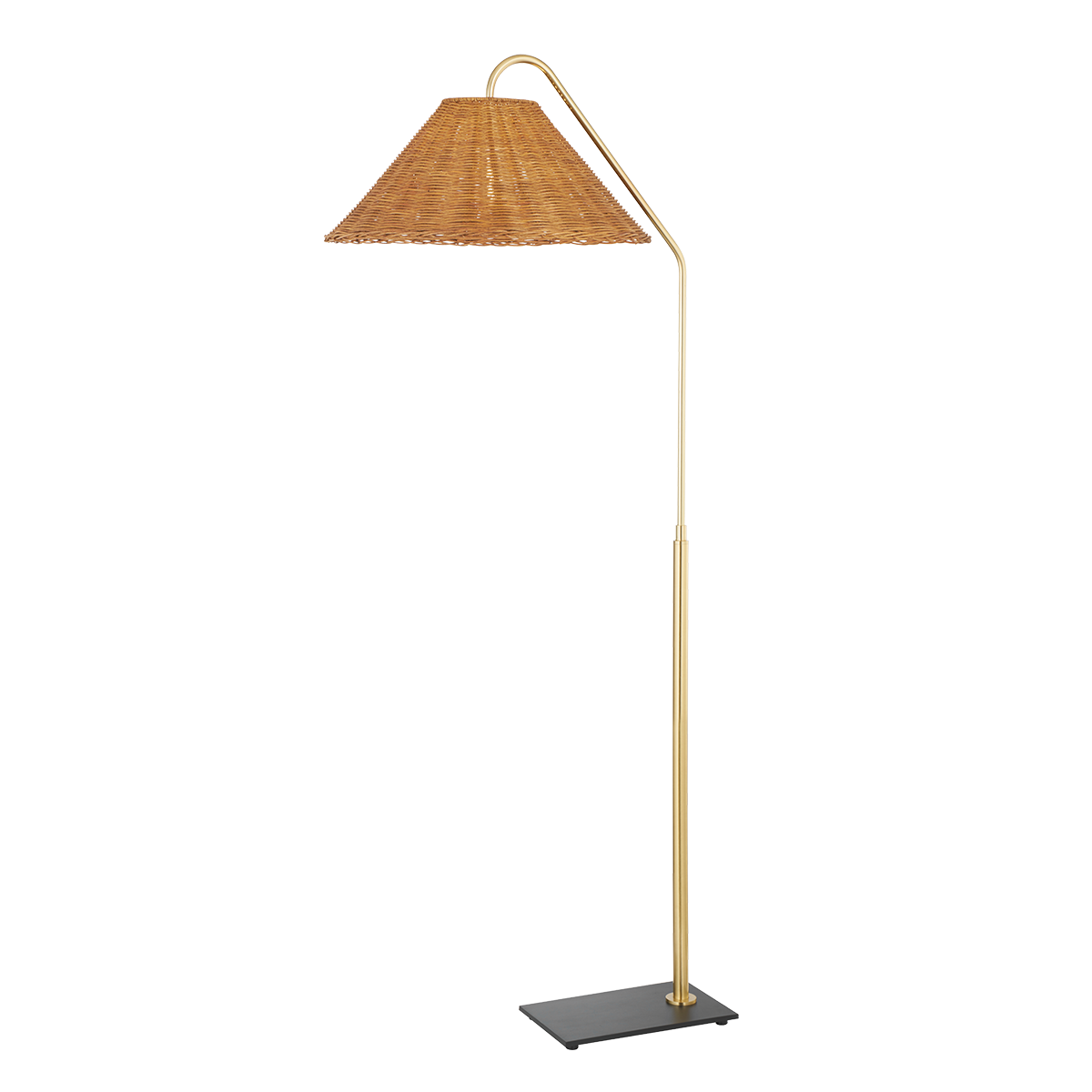 Lauren 1 Floor Lamp | AGED BRASS & TEXTURE BLACK