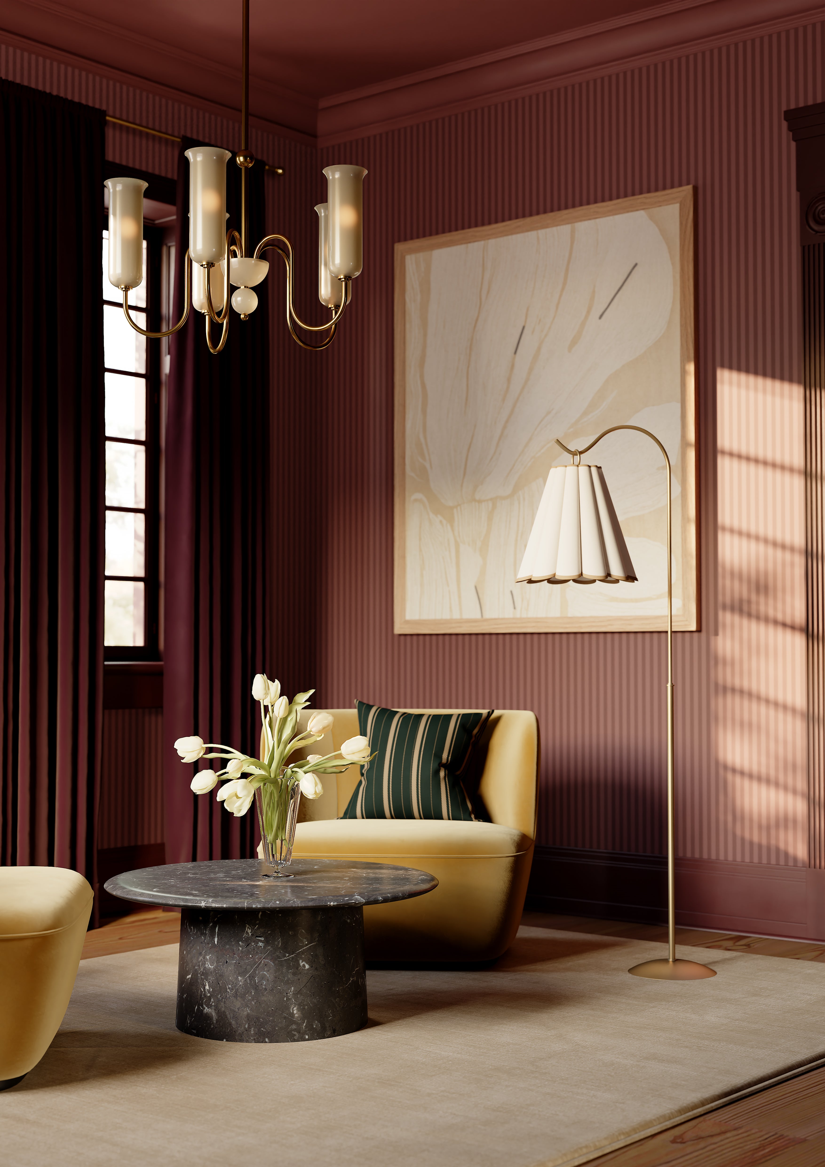 Alessandra 5 Chandelier | PATINA BRASS