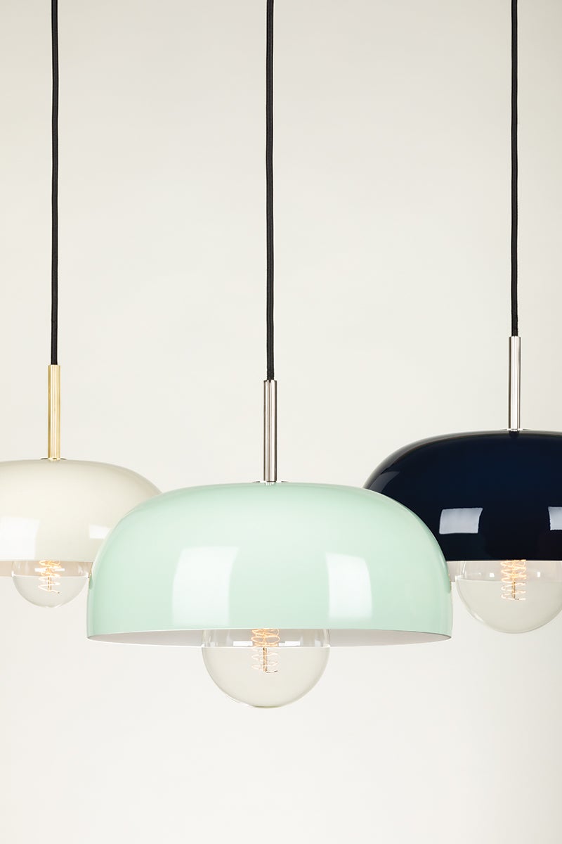 Avery 1 Pendant | POLISHED NICKEL & MINT