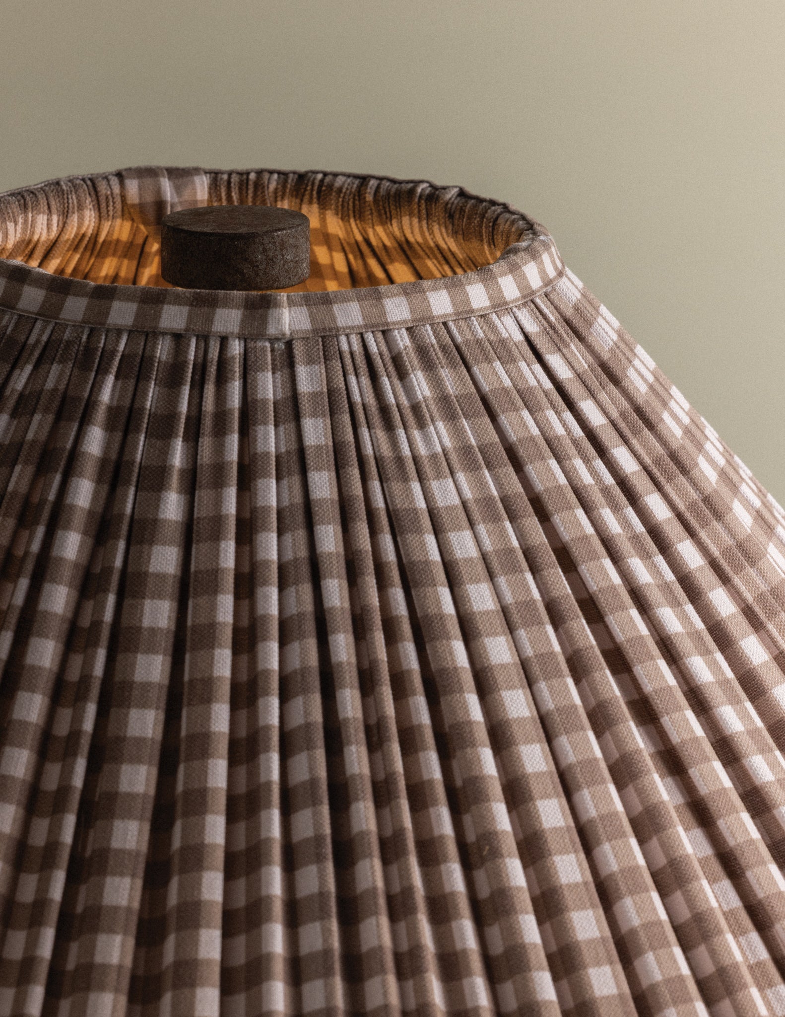 Calabria Table Lamp With Gingham Brown Shade