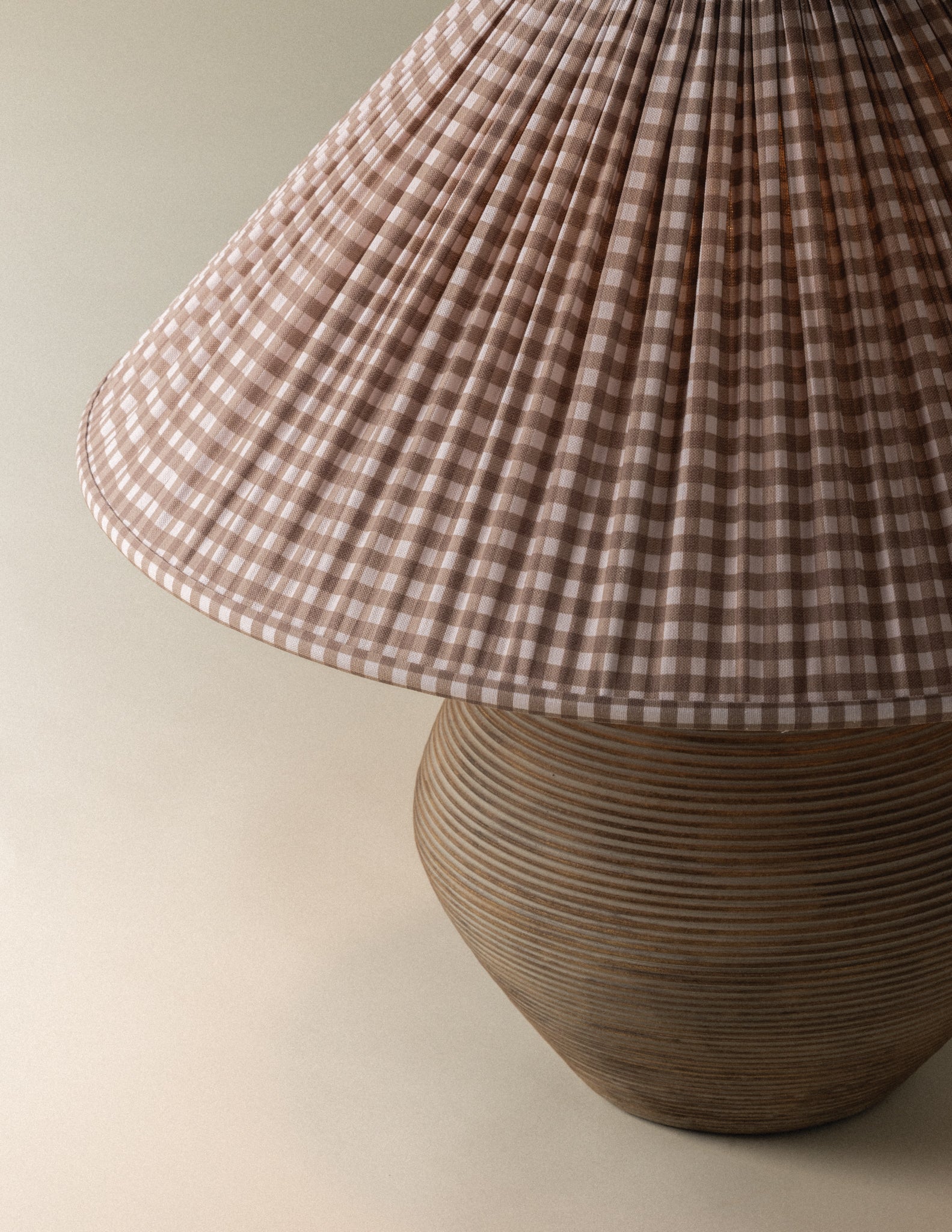 Calabria Table Lamp With Gingham Brown Shade