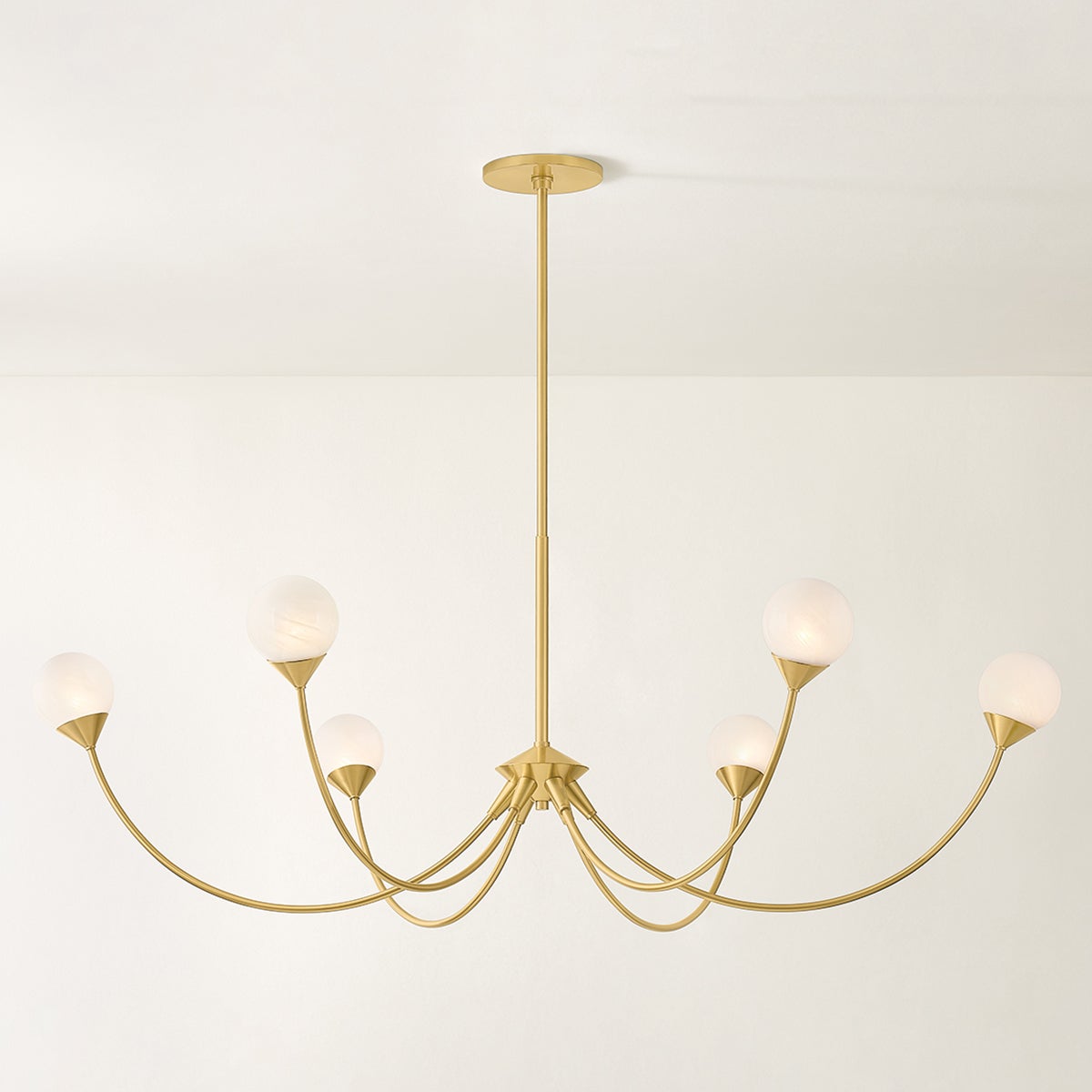 Natasha 6 Chandelier | AGED BRASS