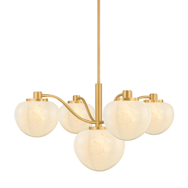 Kristen 5 Chandelier | AGED BRASS