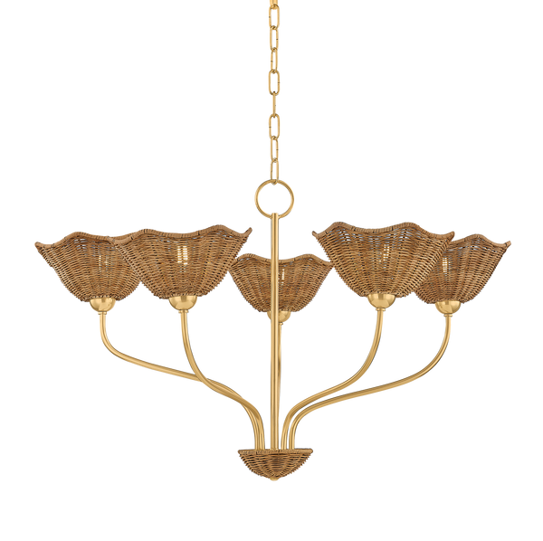 Kehlani 5 Chandelier | AGED BRASS