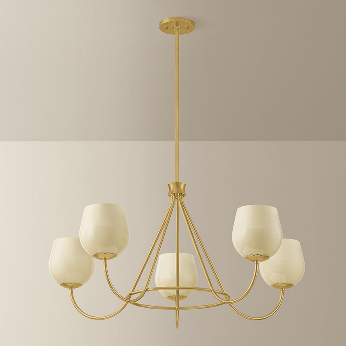 Genevieve 1 Chandelier | AGED BRASS