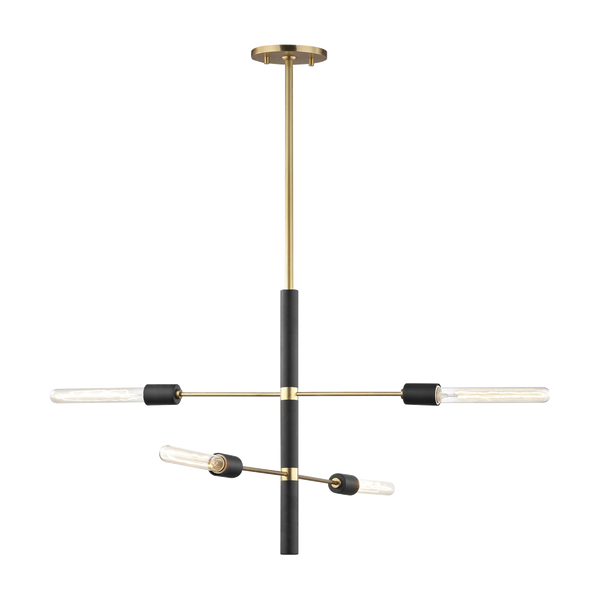 Astrid 4 Chandelier | AGED BRASS & BLACK