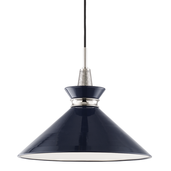 Kiki 1 Pendant | POLISHED NICKEL & NAVY