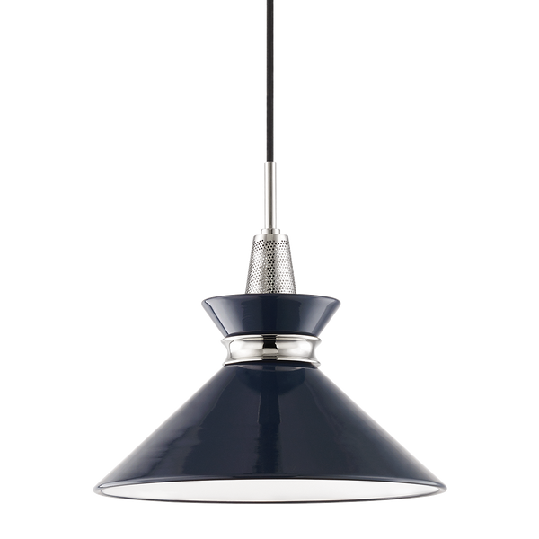 Kiki 1 Pendant | POLISHED NICKEL & NAVY