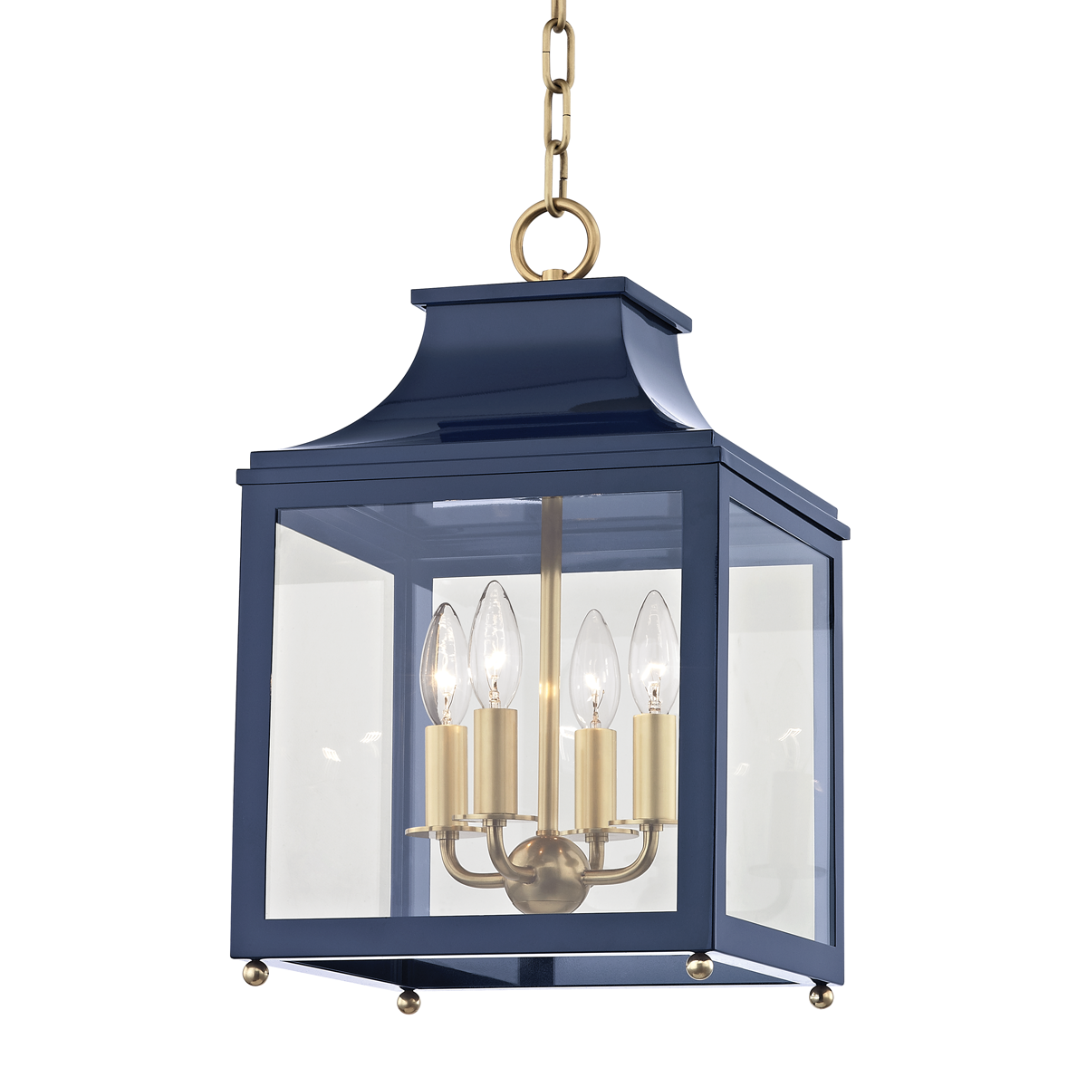 Leigh 4 Lantern | AGED BRASS & NAVY Leigh 4 Lantern | AGED BRASS & NAVY