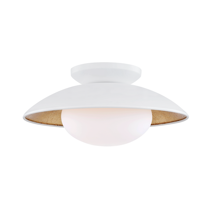 Cadence 1 Semi Flush | WHITE & GOLD LEAF Cadence 1 Semi Flush | WHITE & GOLD LEAF