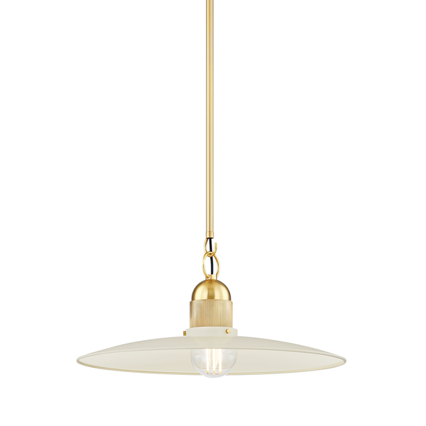 Leanna 1 Pendant | AGED BRASS & SOFT CREAM