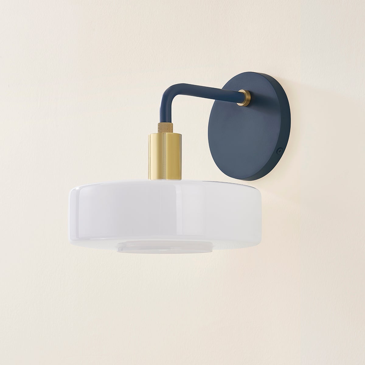 Aston 1 Wall Sconce | AGED BRASS & SLATE BLUE