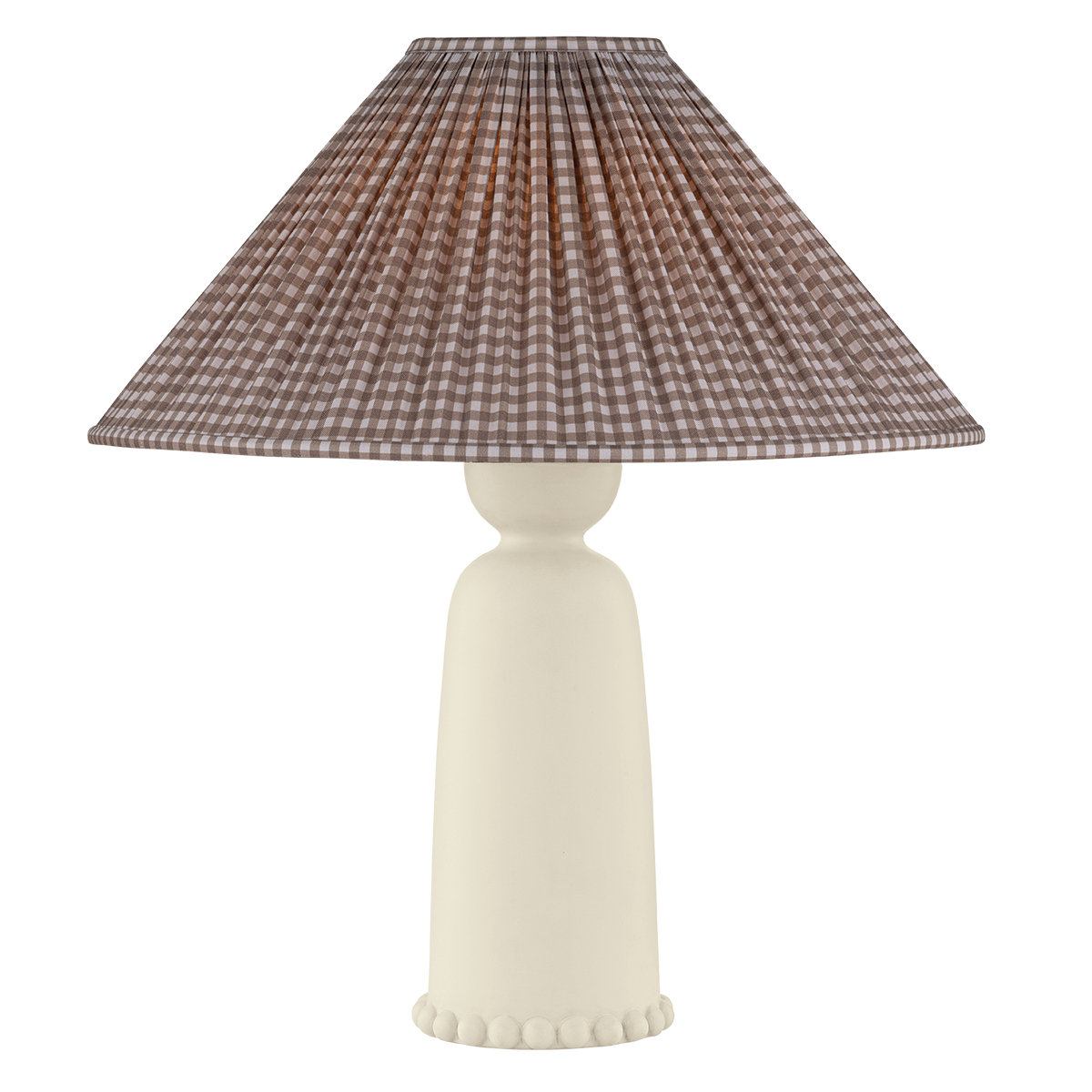 Rhea Table Lamp With Gingham Brown Shade