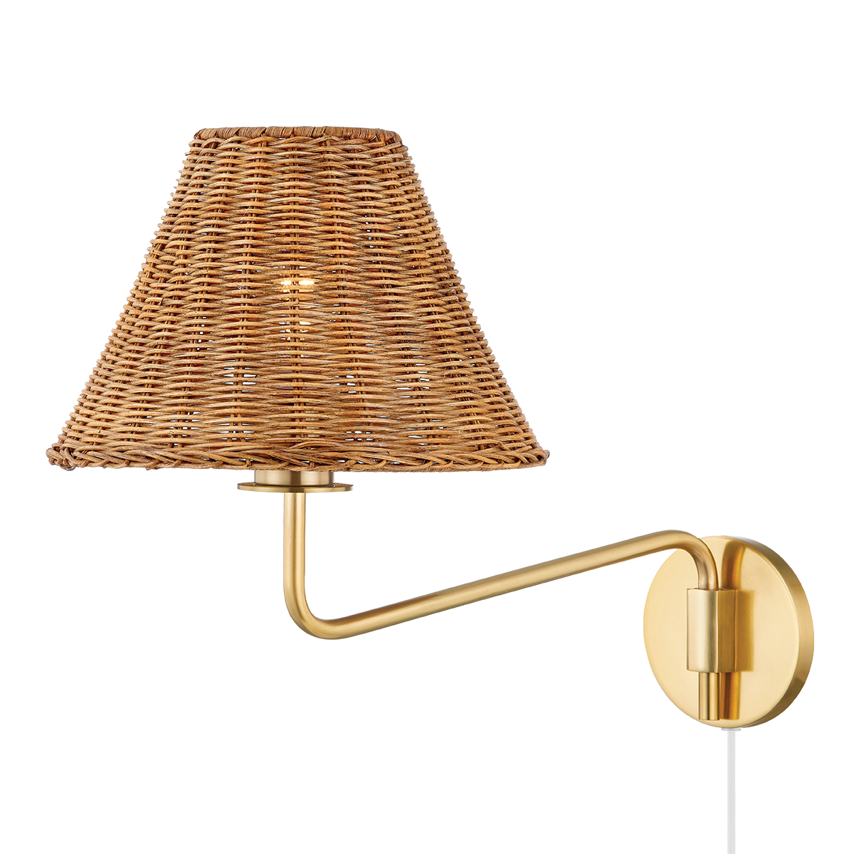 Issa 1 Plug-in Sconce | AGED BRASS