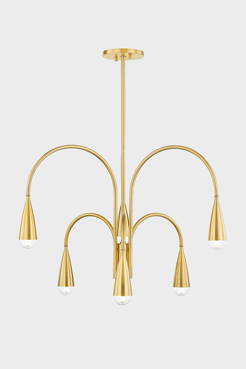 Jenica 6 Chandelier | AGED BRASS