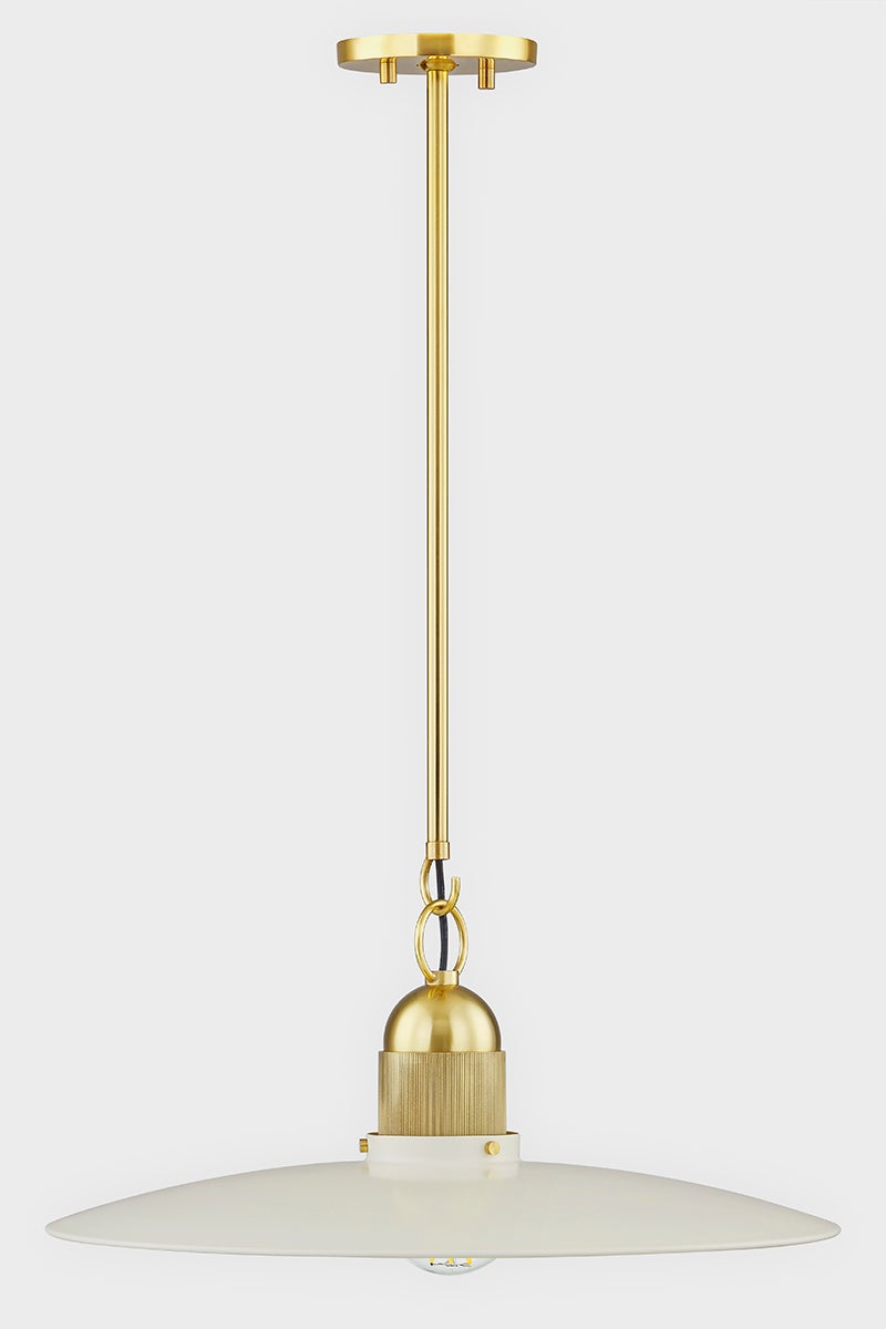 Leanna 1 Pendant | AGED BRASS & SOFT CREAM