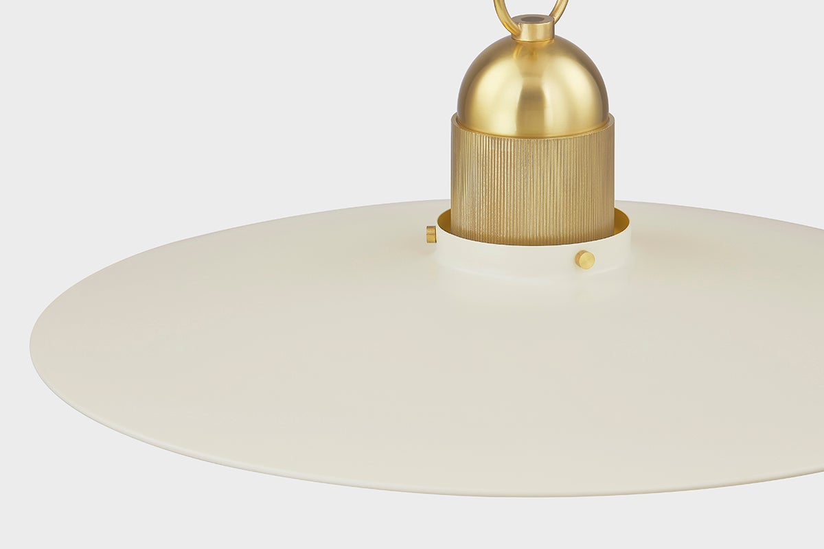 Leanna 1 Pendant | AGED BRASS & SOFT CREAM