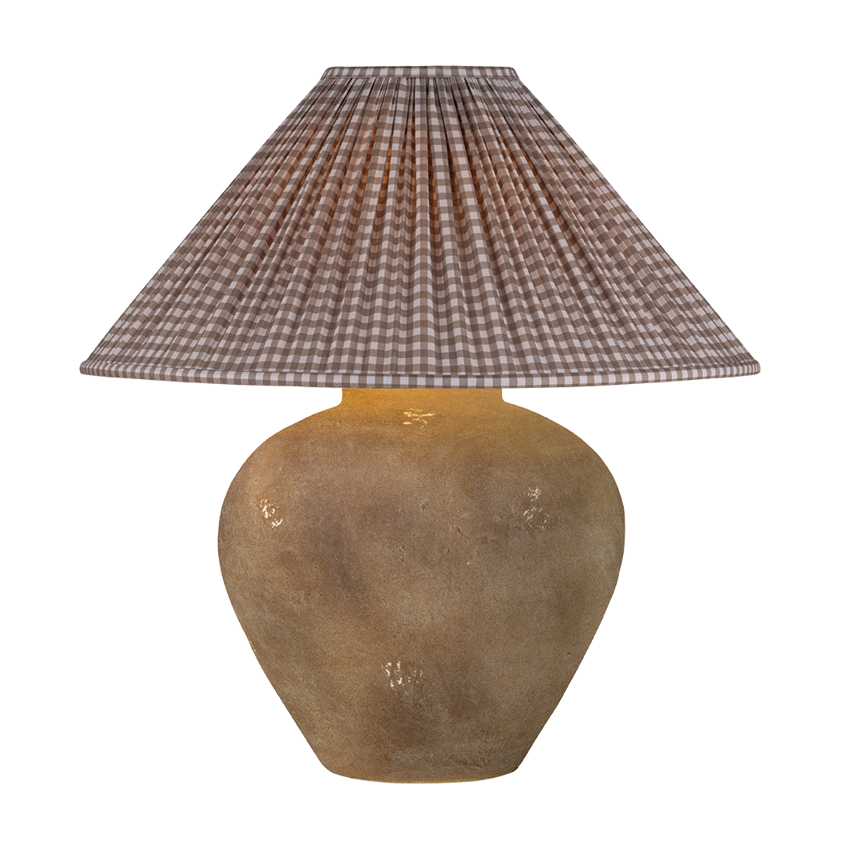 Calabria Table Lamp With Gingham Brown Shade