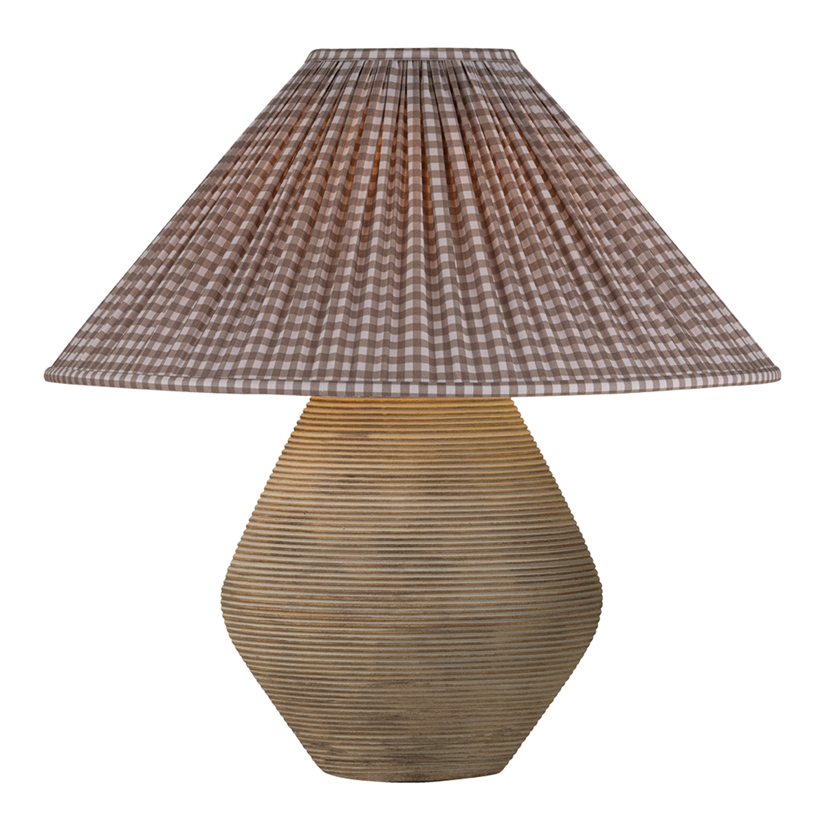 Calabria Table Lamp With Gingham Brown Shade
