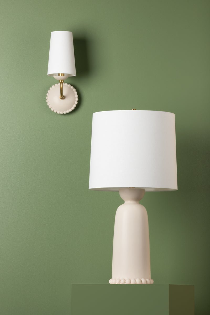 Rhea 1 Table Lamp | AGED BRASS & CERAMIC ANTIQUE IVORY